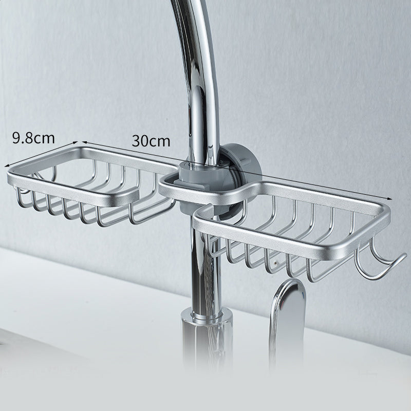 Aluminium Shower Soap and Shampoo Storage Holder with Hooks and Rods, 80g, view 14