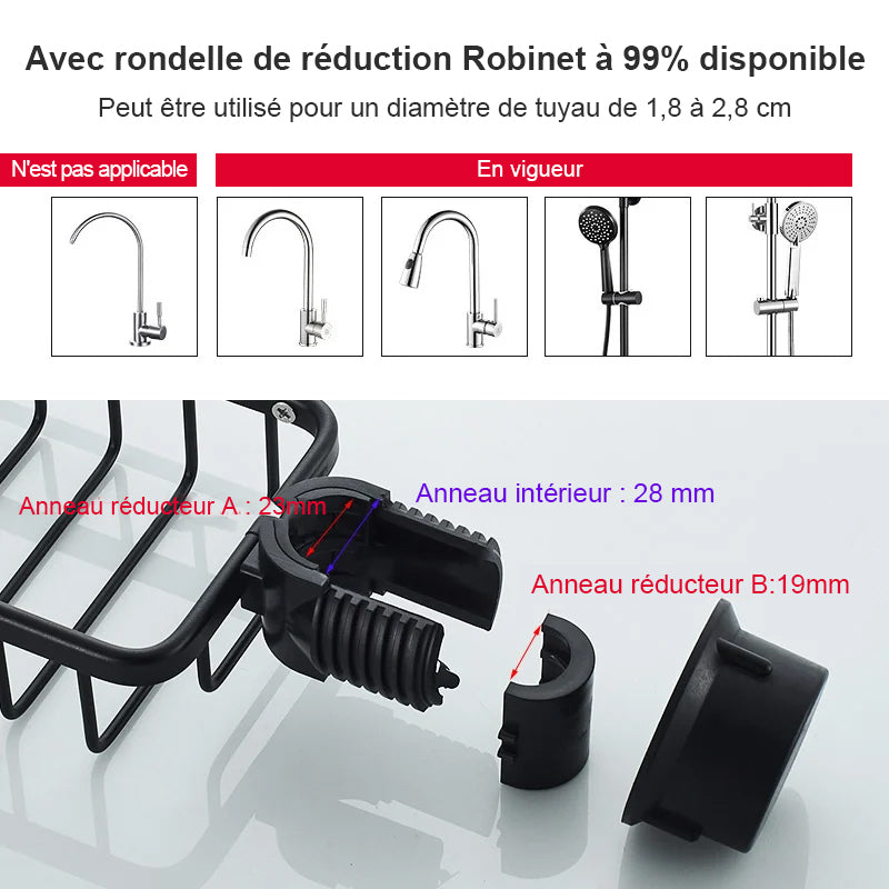 Aluminium Shower Soap and Shampoo Storage Holder with Hooks and Rods, 80g, view 8