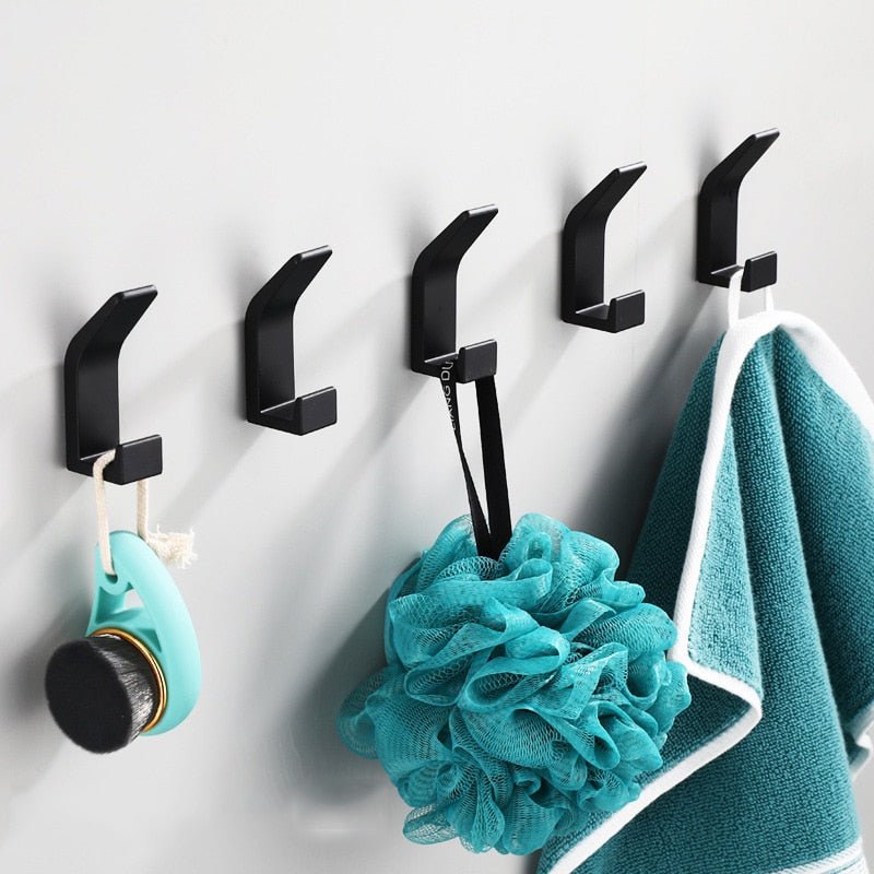 Aluminium Wall Hooks, Black and White, Decorative Coat Hooks, 7 × 2 × 3 cm, view 4