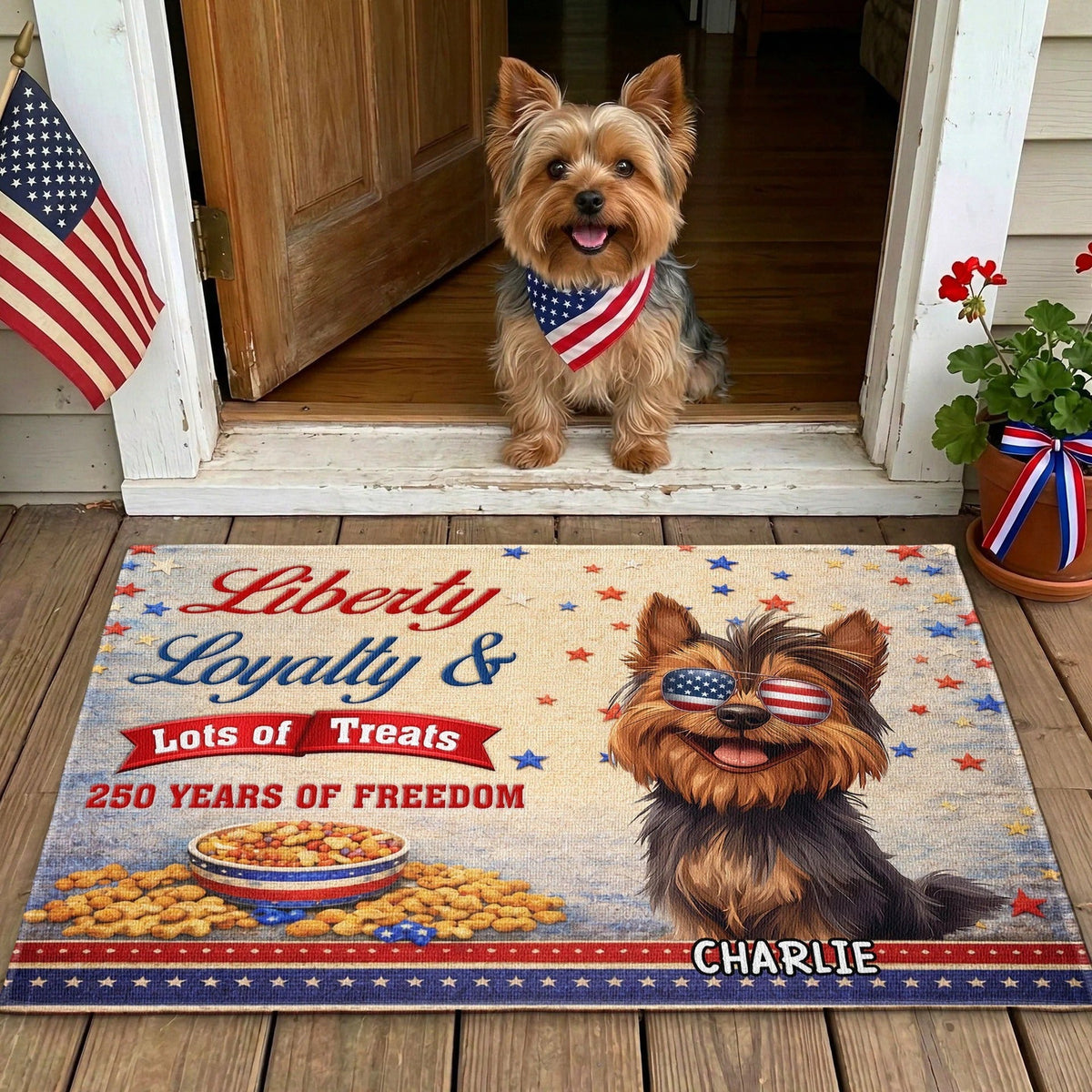 American Flag Themed Doormat | High & Bury