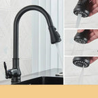 Antique Brass Kitchen Mixer Tap, Retro Style with 360° Swivel Spout, view 7
