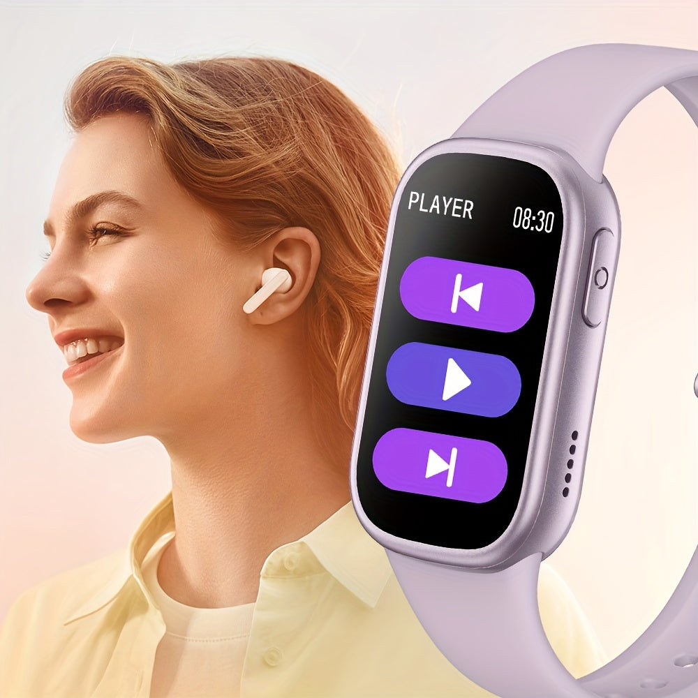 AquaFit Sports Smartwatch with Silicone Strap and LCD Display, view 2