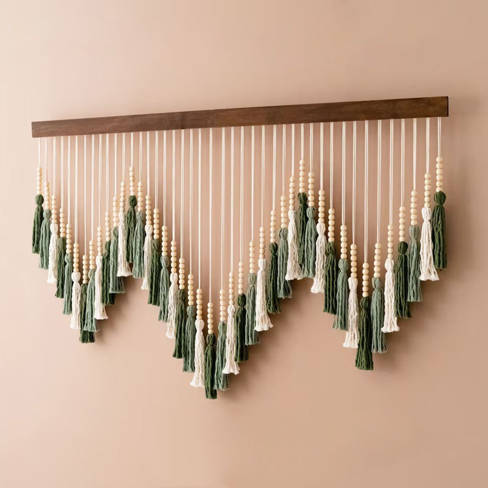 Artful Macrame Wall Hanging with Gradient and Elegant Tassels | High & Bury