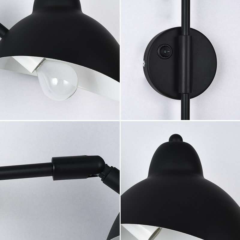 Articulated Wall Lamp with Curved Arm and Adjustable Bell Shade | High & Bury