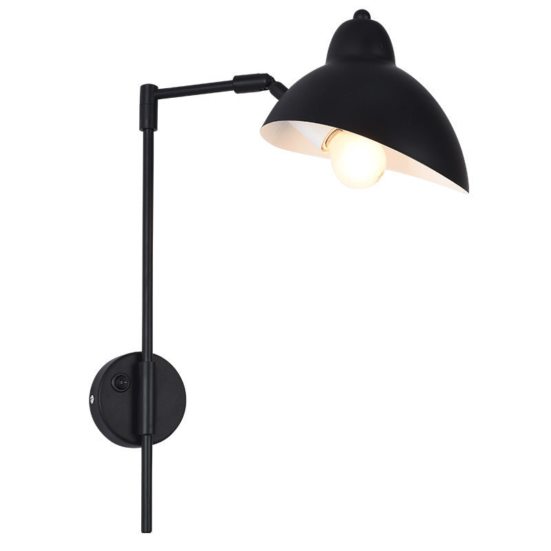 Articulated Wall Lamp with Curved Arm and Adjustable Bell Shade | High & Bury