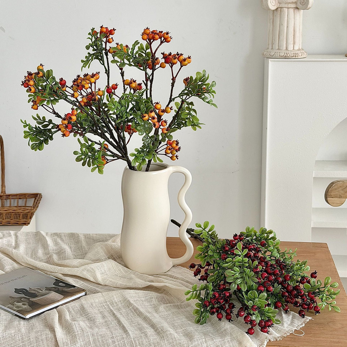 Artificial Branch with Glowing Berries and Green | High & Bury