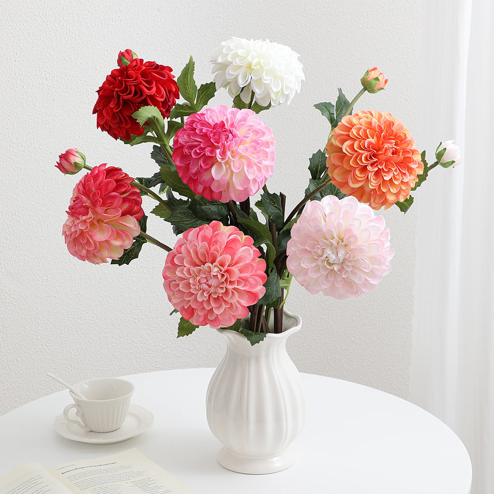 Artificial Dahlia Flower Branch with Realistic Texture | High & Bury