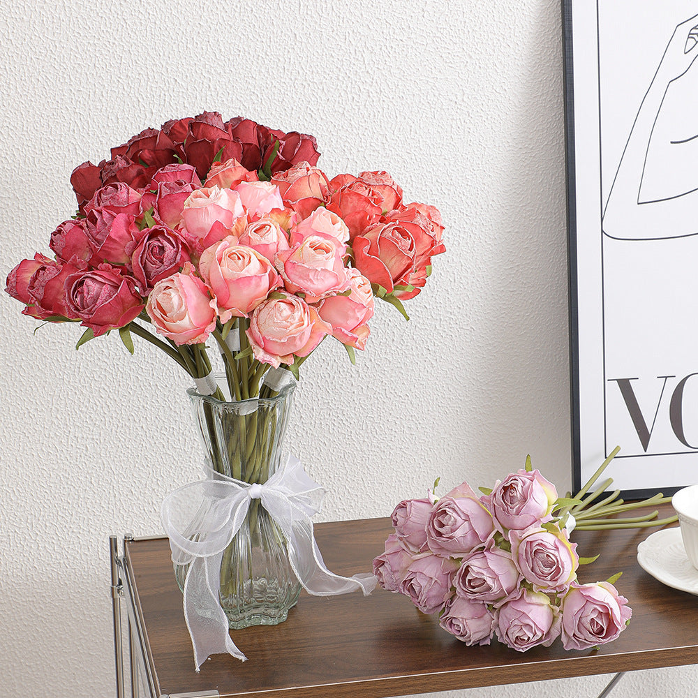 Artificial Flower Bouquet Wine Red Light Lilac | High & Bury