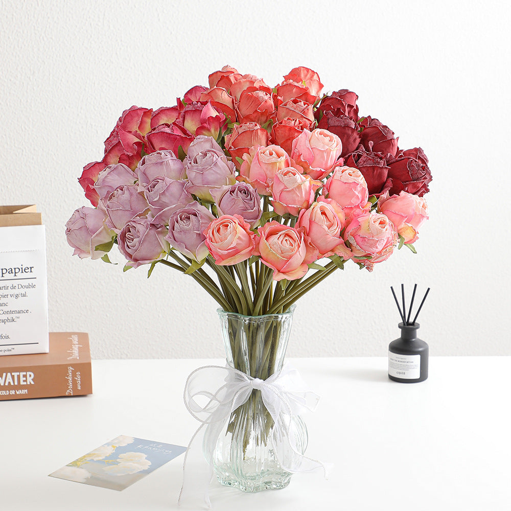 Artificial Flower Bouquet Wine Red Light Lilac | High & Bury