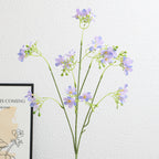 Artificial Flower Branch with Delicate Blue Flowers and Green Berries | High & Bury
