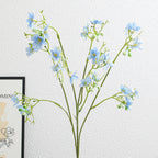 Artificial Flower Branch with Delicate Blue Flowers and Green Berries | High & Bury