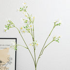 Artificial Flower Branch with Delicate Blue Flowers and Green Berries | High & Bury