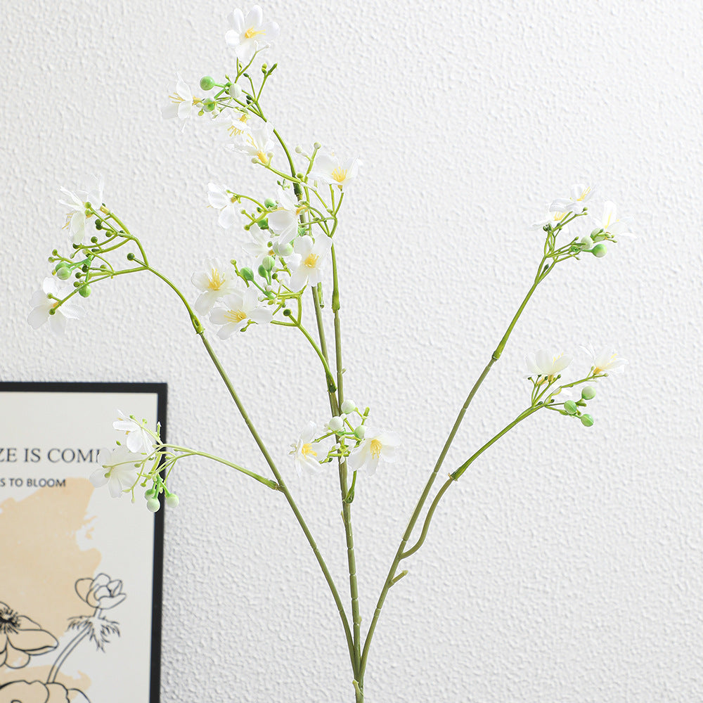Artificial Flower Branch with Delicate Blue Flowers and Green Berries | High & Bury
