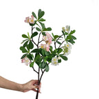 Artificial Flower Branch with Fine Pink Flowers and Vibrant Leaves | High & Bury