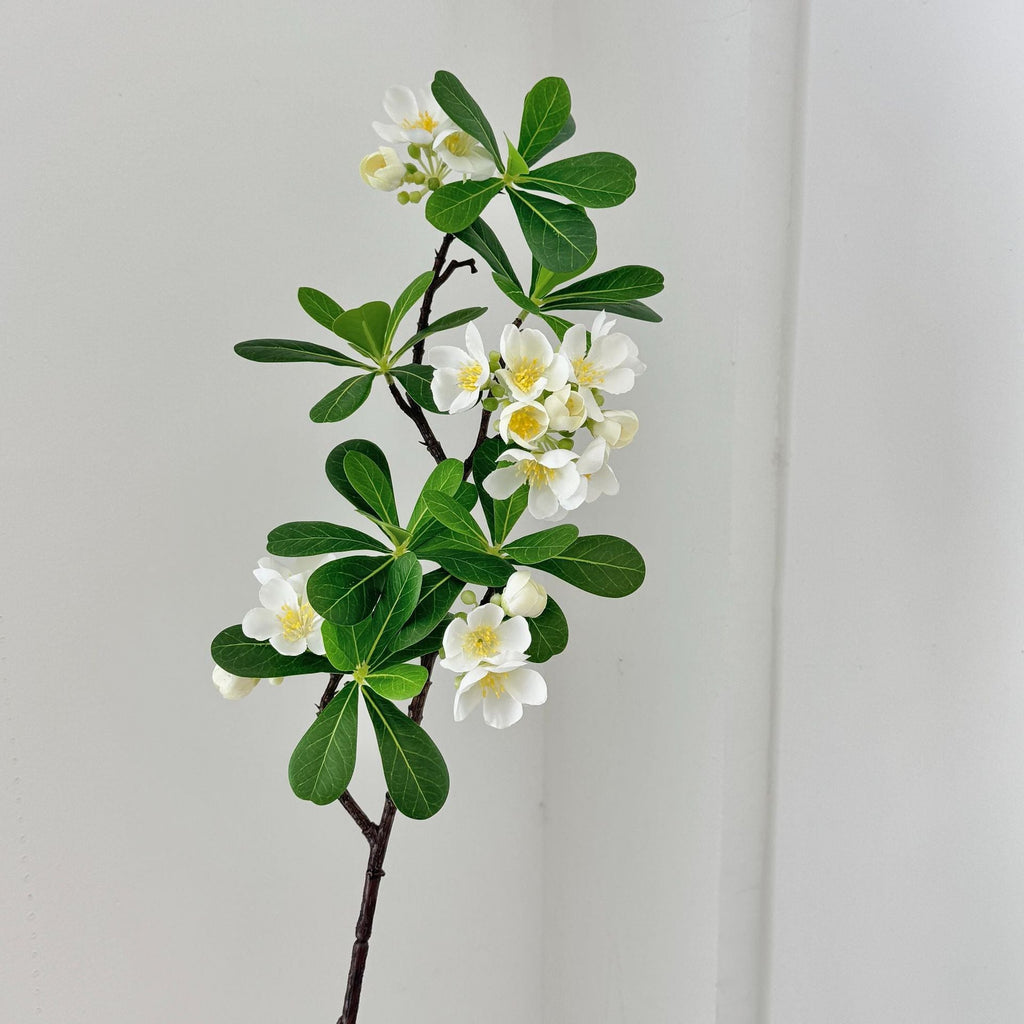 Artificial Flower Branch with Fine Pink Flowers and Vibrant Leaves | High & Bury