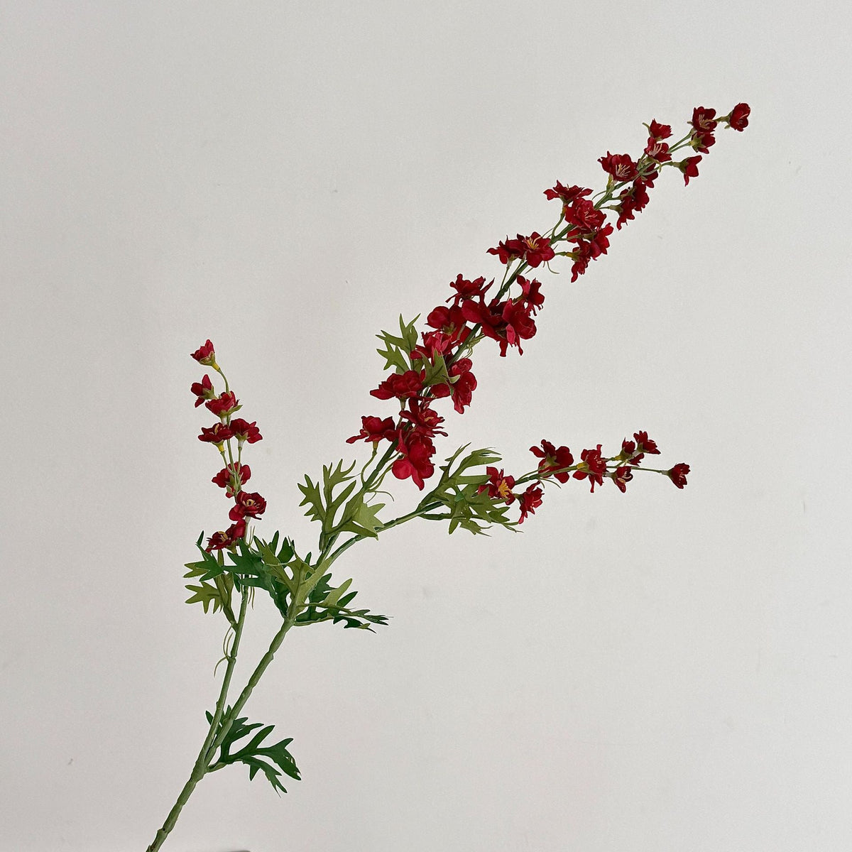 Artificial Flower Branch with Intricately Detailed Red Flowers | High & Bury