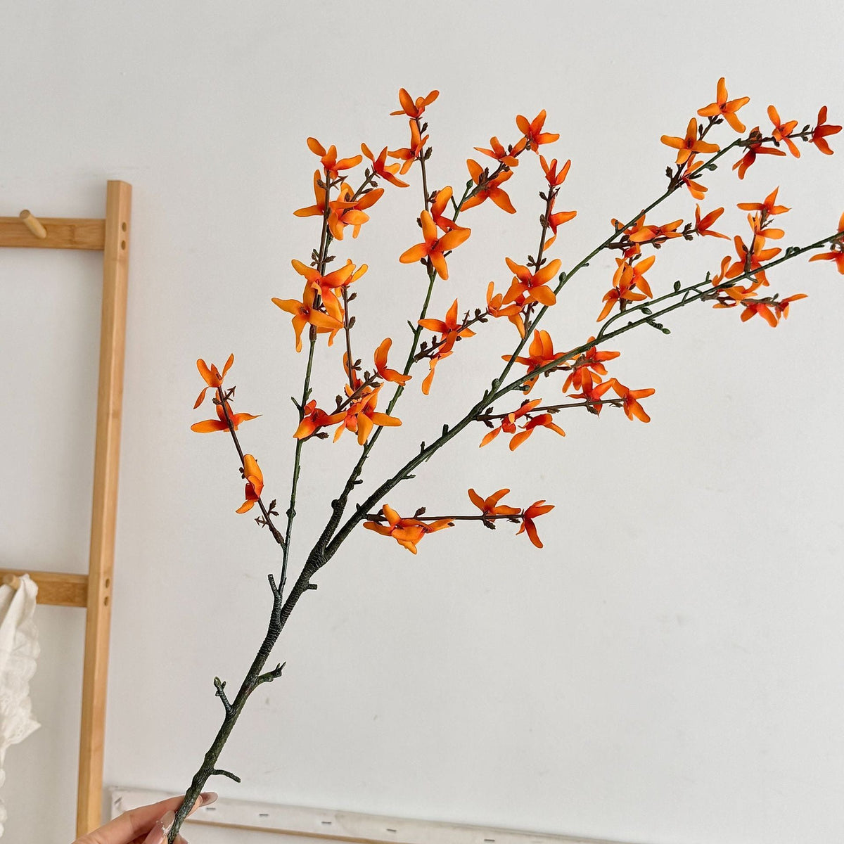 Artificial Flower Branch with Intricately Detailed Yellow Flowers | High & Bury