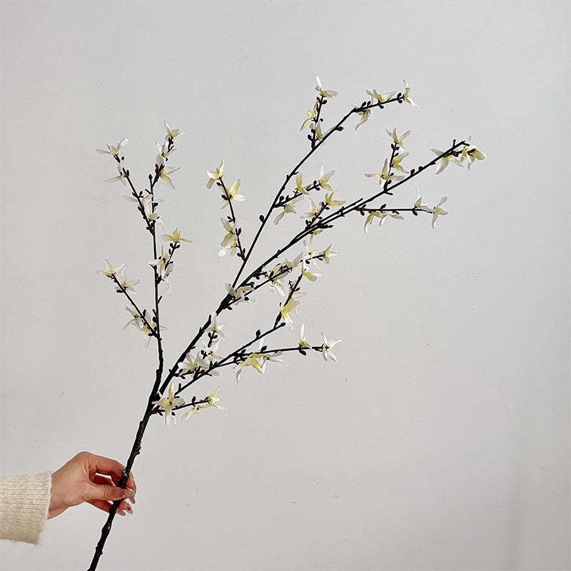 Artificial Flower Branch with Intricately Detailed Yellow Flowers | High & Bury