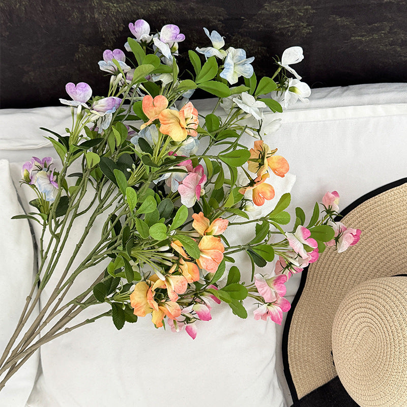 Artificial Flower Branch with Vibrant Pink Flowers Magenta Blue | High & Bury
