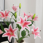 Artificial Lily Branch with Realistic Flowers | High & Bury