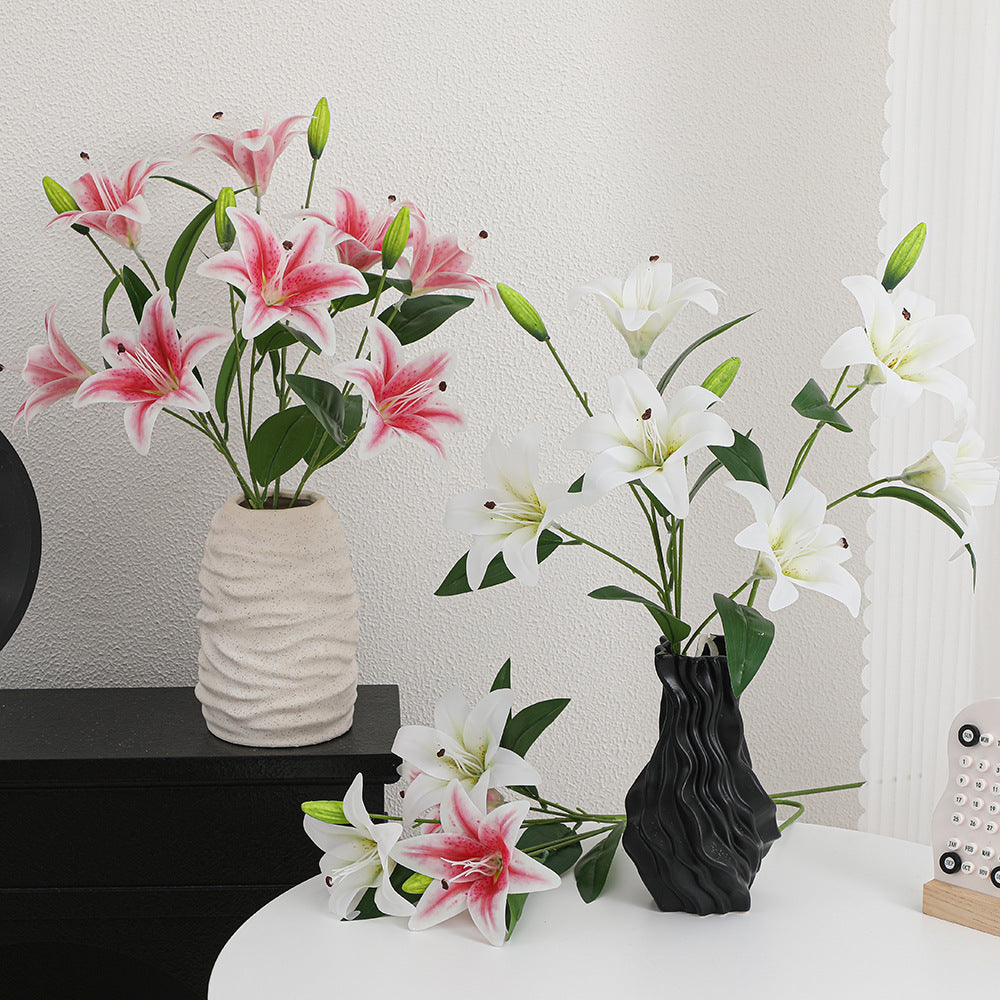 Artificial Lily Branch with Realistic Flowers | High & Bury