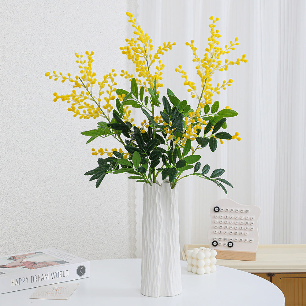 Artificial Mimosa Branch with Detailed Flowers and Leaves | High & Bury