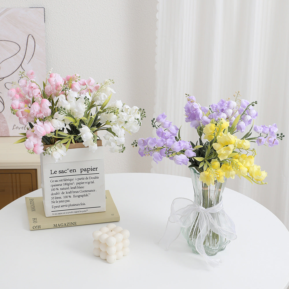 Artificial Orchid Bouquet White Lilac | High & Bury