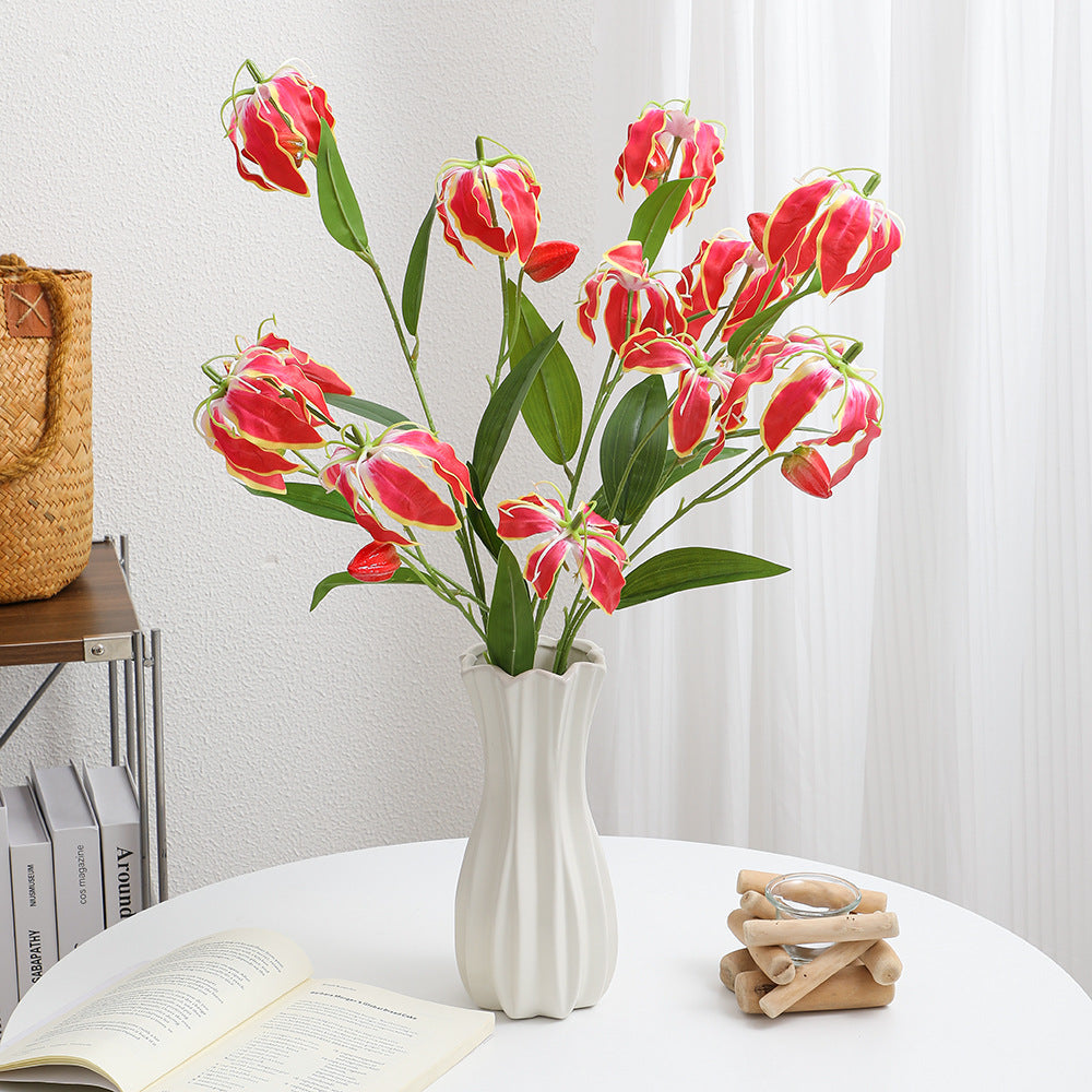 Artificial Orchid Bouquet with Vibrant Blooms and Fine Details | High & Bury