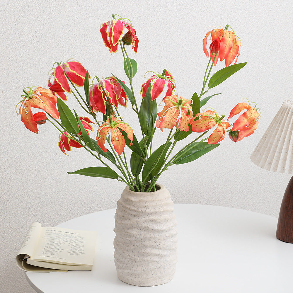 Artificial Orchid Bouquet with Vibrant Blooms and Fine Details | High & Bury