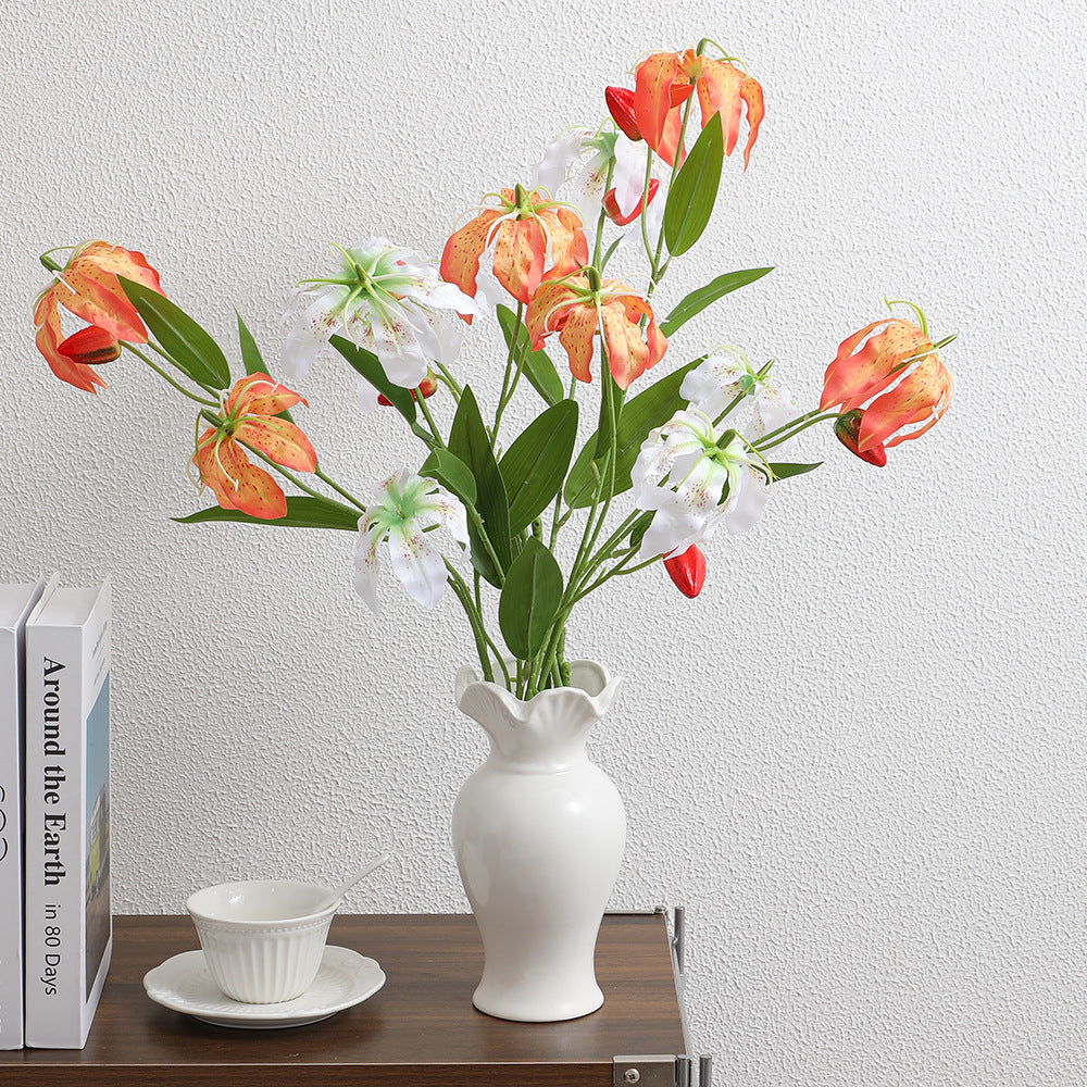 Artificial Orchid Bouquet with Vibrant Blooms and Fine Details | High & Bury