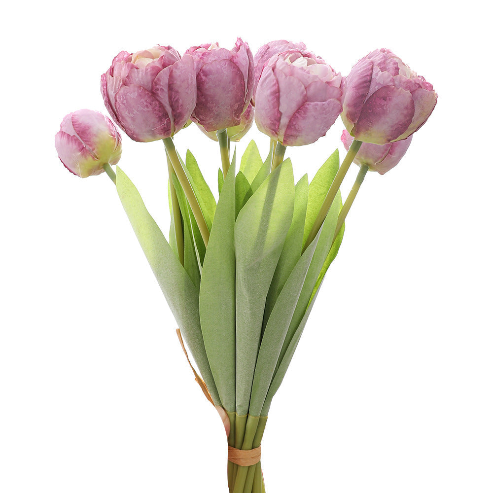 Artificial Peony Bouquet Pink Light Yellow | High & Bury