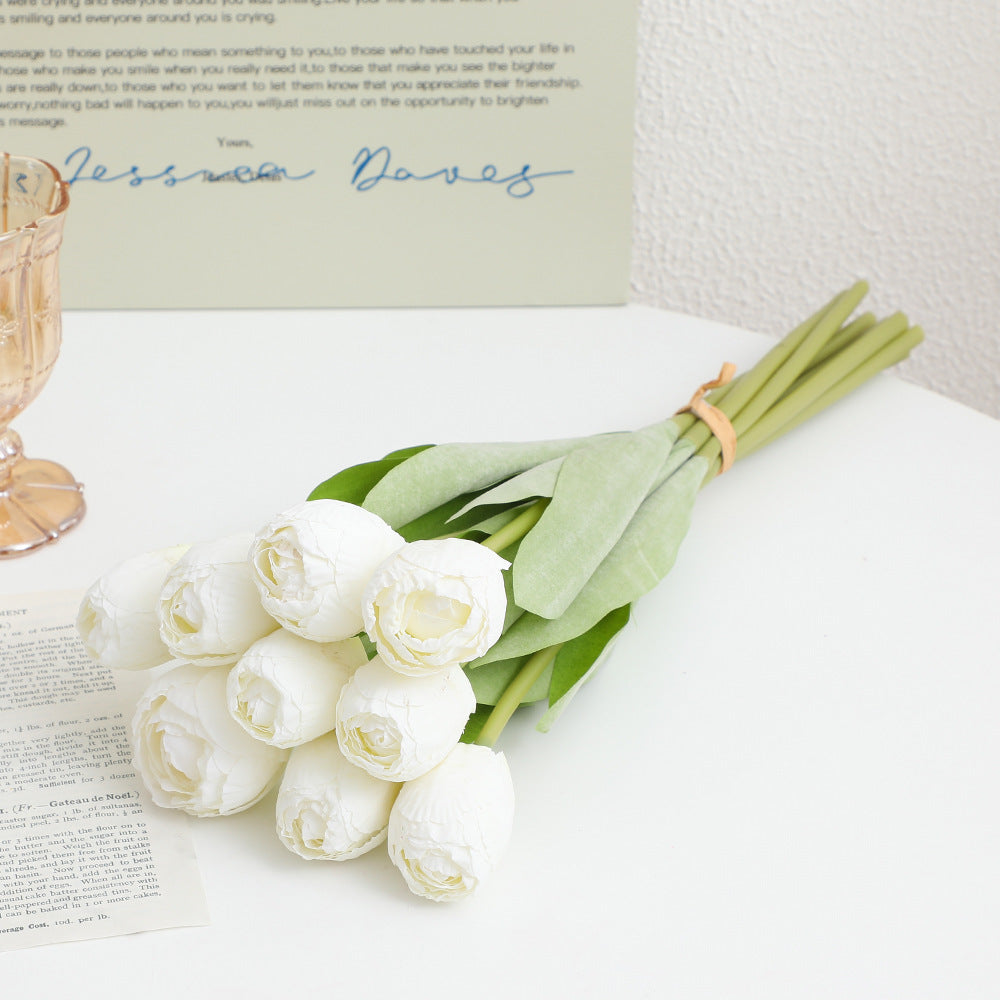 Artificial Peony Bouquet Pink Light Yellow | High & Bury