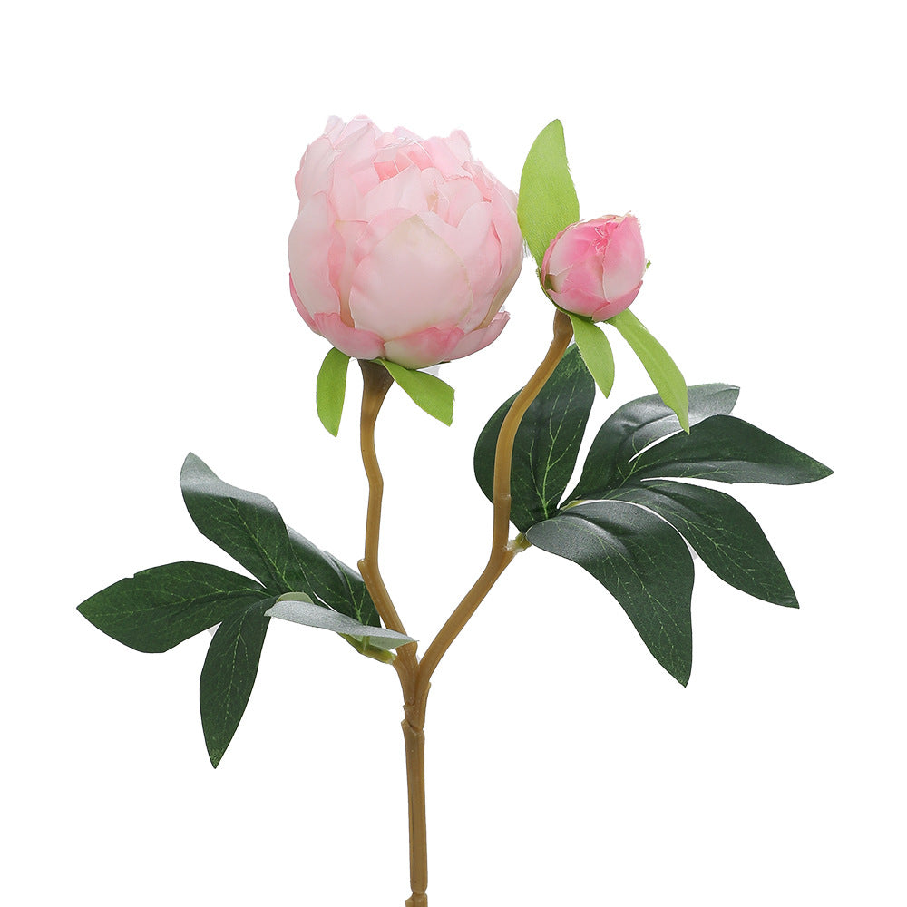 Artificial Peony Stem with Lifelike Flowers and Leaves | High & Bury