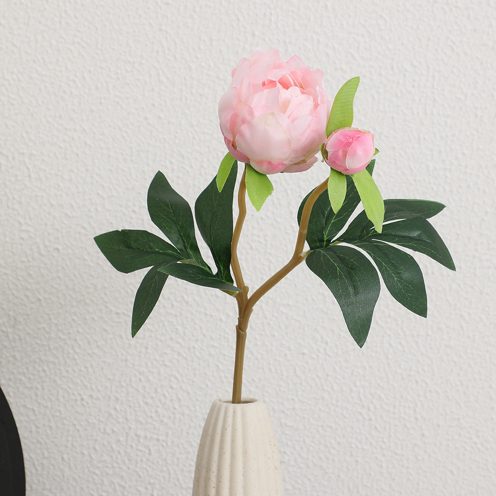 Artificial Peony Stem with Lifelike Flowers and Leaves | High & Bury