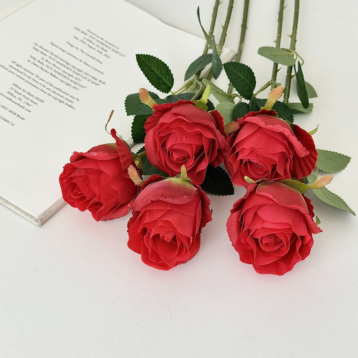 Artificial Rose Branch with Realistic Appearance | High & Bury