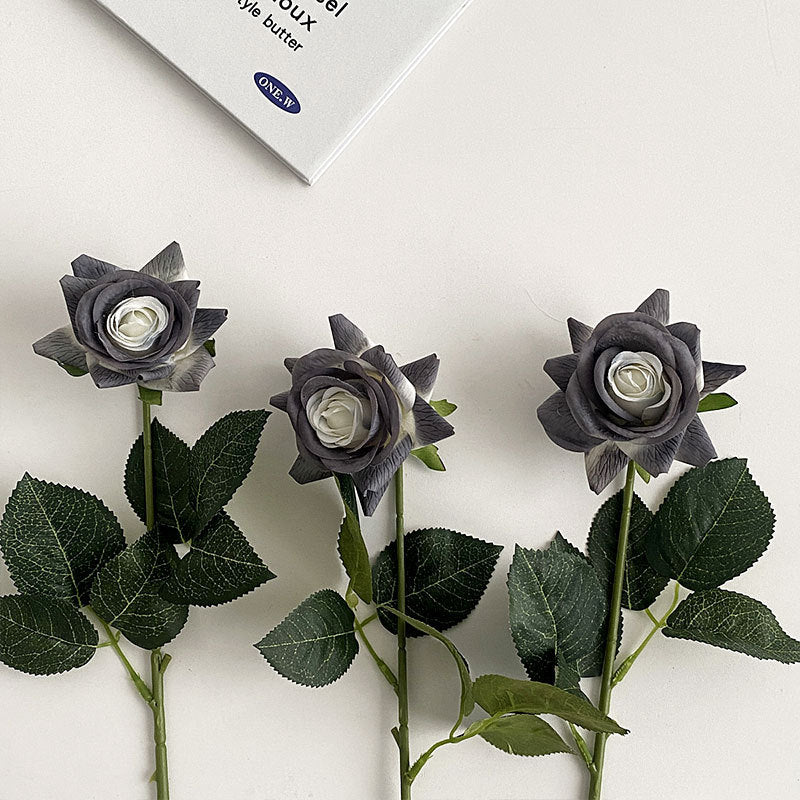 Artificial Silk Rose with Leaves | High & Bury