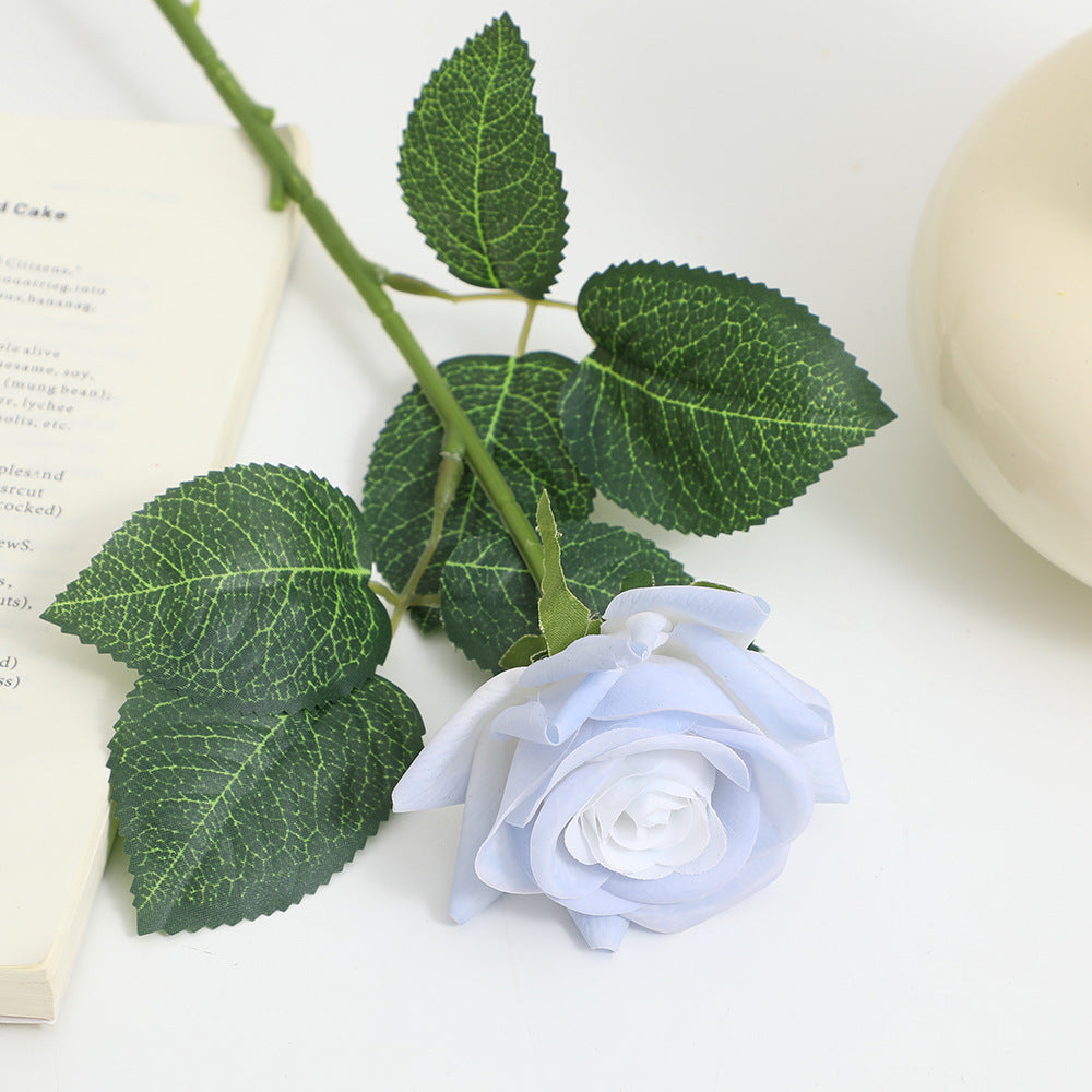 Artificial Silk Rose with Leaves | High & Bury