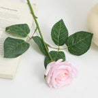 Artificial Silk Rose with Leaves | High & Bury