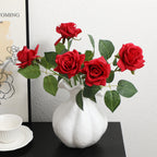 Artificial Silk Rose with Leaves | High & Bury