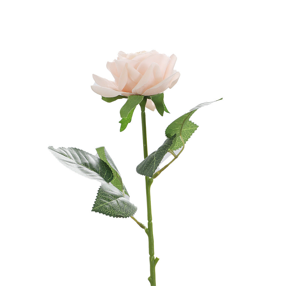 Artificial Silk Rose with Leaves | High & Bury