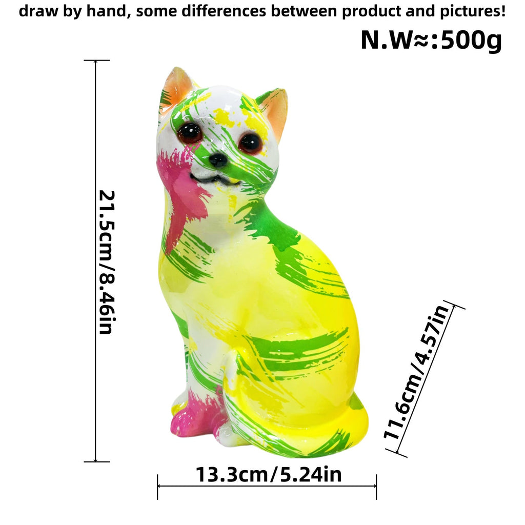 Artistic Cat Figurine in Vibrant Design | High & Bury