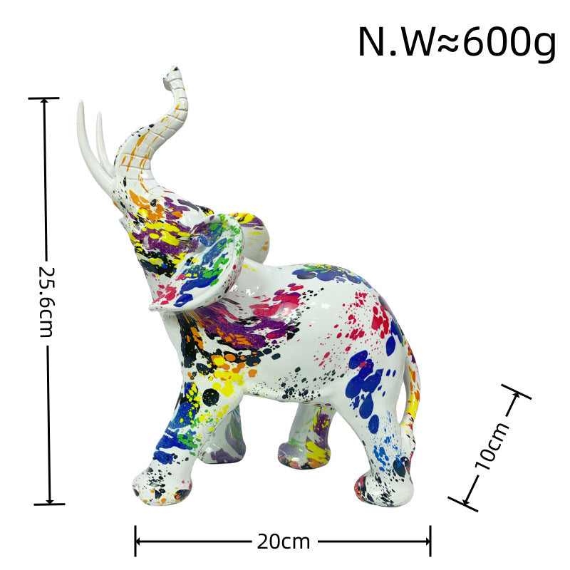 Artistic Elephant Figure with Colorful Design | High & Bury