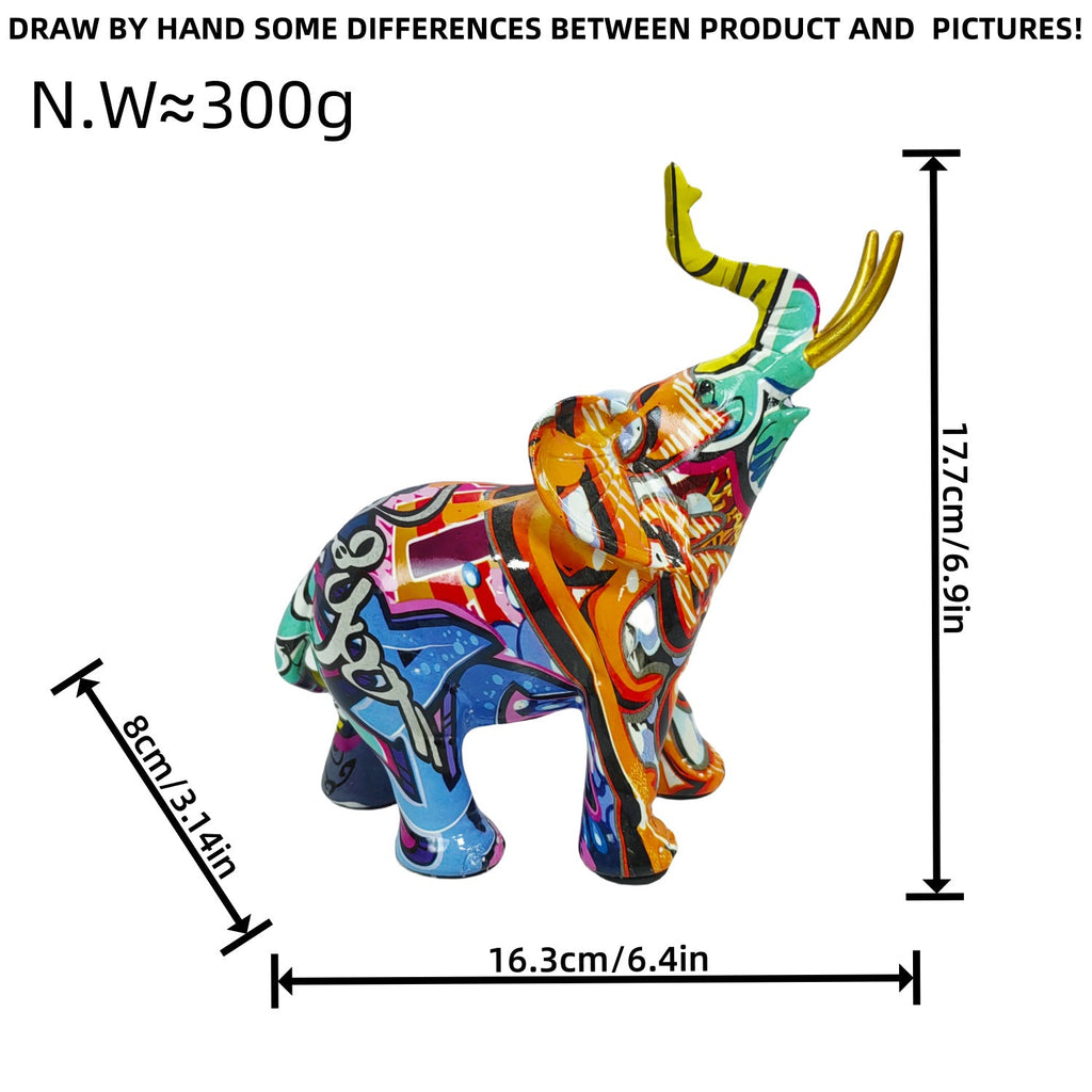 Artistic Elephant Figure with Colorful Design | High & Bury