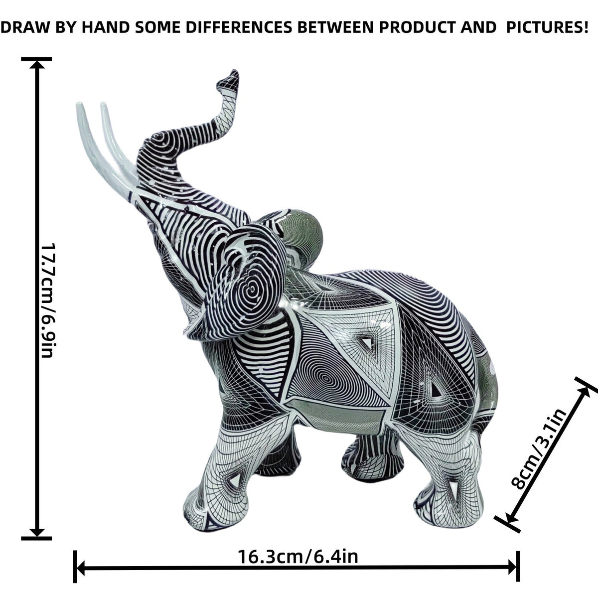 Artistic Elephant Figure with Colorful Design | High & Bury