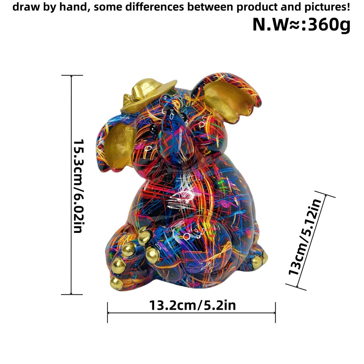 Artistic Elephant Figure with Football Motif | High & Bury
