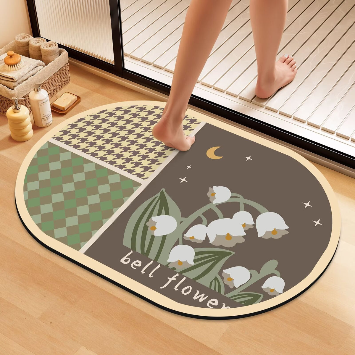 Artistic Floral Bath Mat | High & Bury