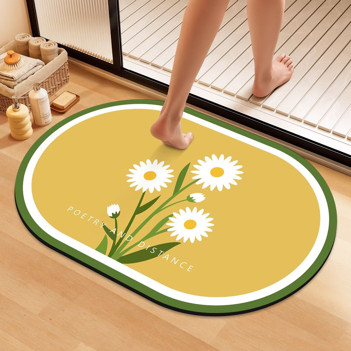 Artistic Floral Bath Mat | High & Bury
