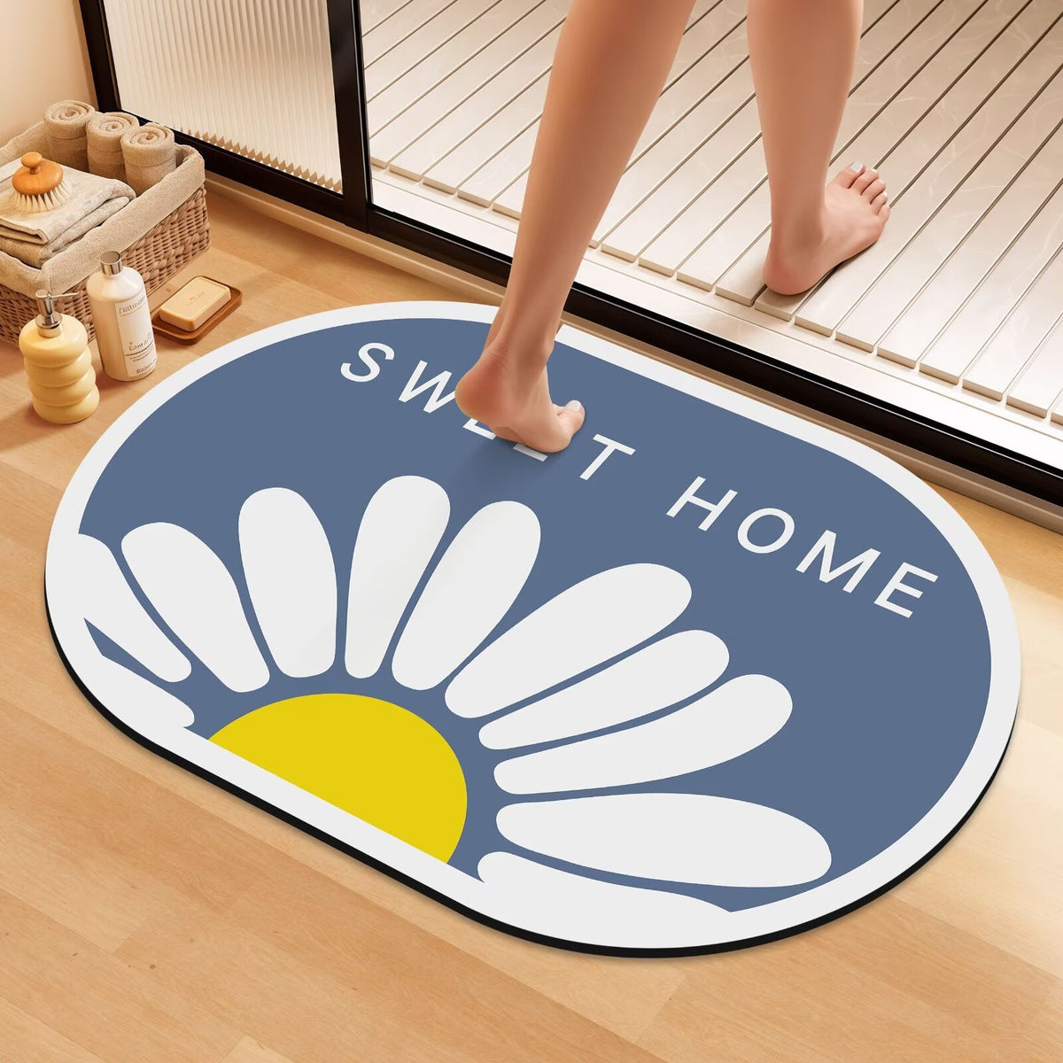 Artistic Floral Bath Mat | High & Bury