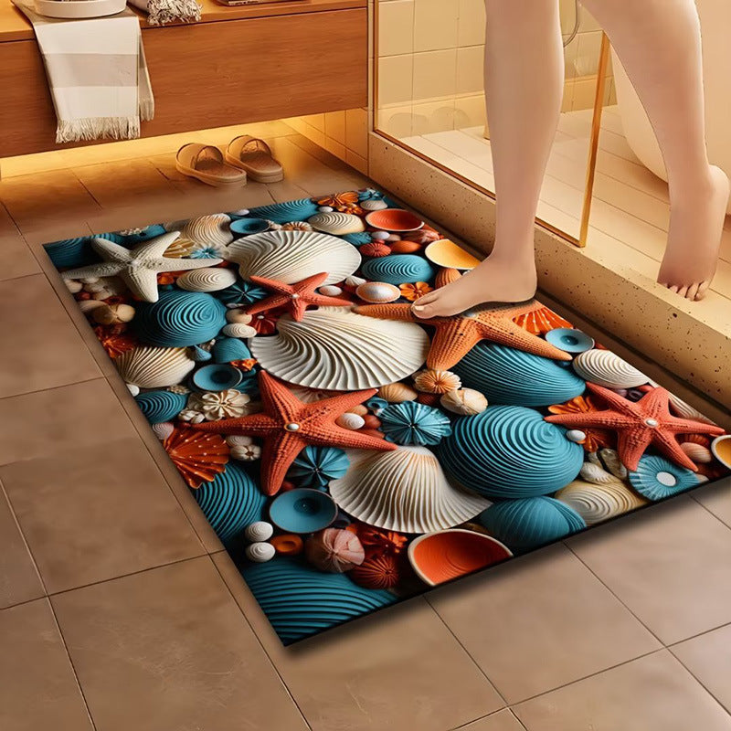 Artistic Floral Design Bath Mat | High & Bury