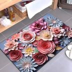 Artistic Floral Design Bath Mat | High & Bury